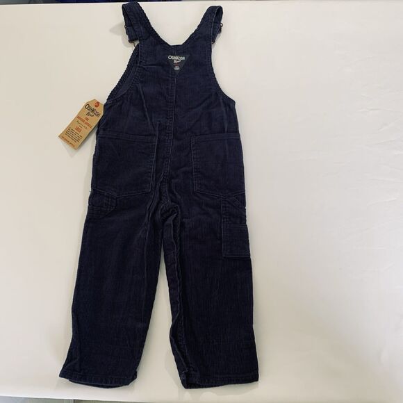NWT OshKosh B'Gosh Corduroy Overalls Baby 18 Months Navy Blue Soft Classic Play - Picture 2 of 11